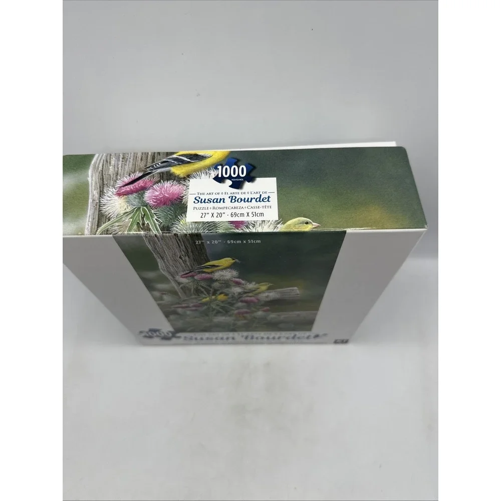 Susan‎ Bourdet Goldfinches & Bullthistle 1000 Pc Puzzle Used KI Brand W/ Poster